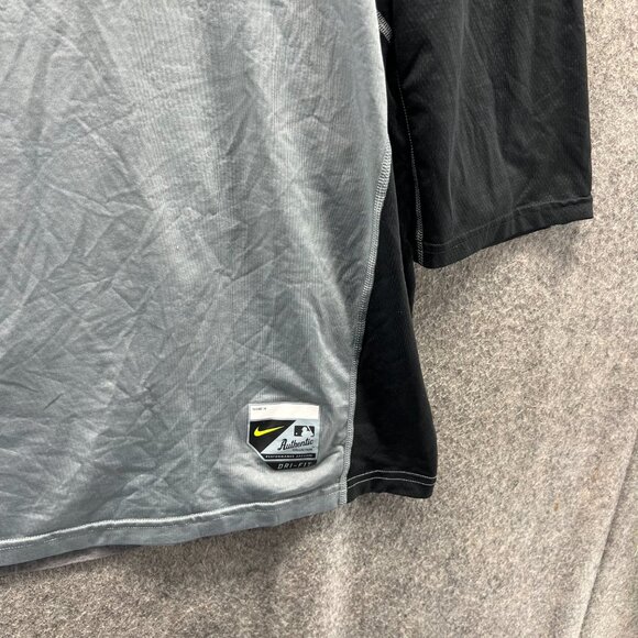 Pittsburgh Pirates Shirt Mens XXL Gray Black 3/4 Sleeve Dri-Fit MLB Nike Pro - Picture 9 of 12